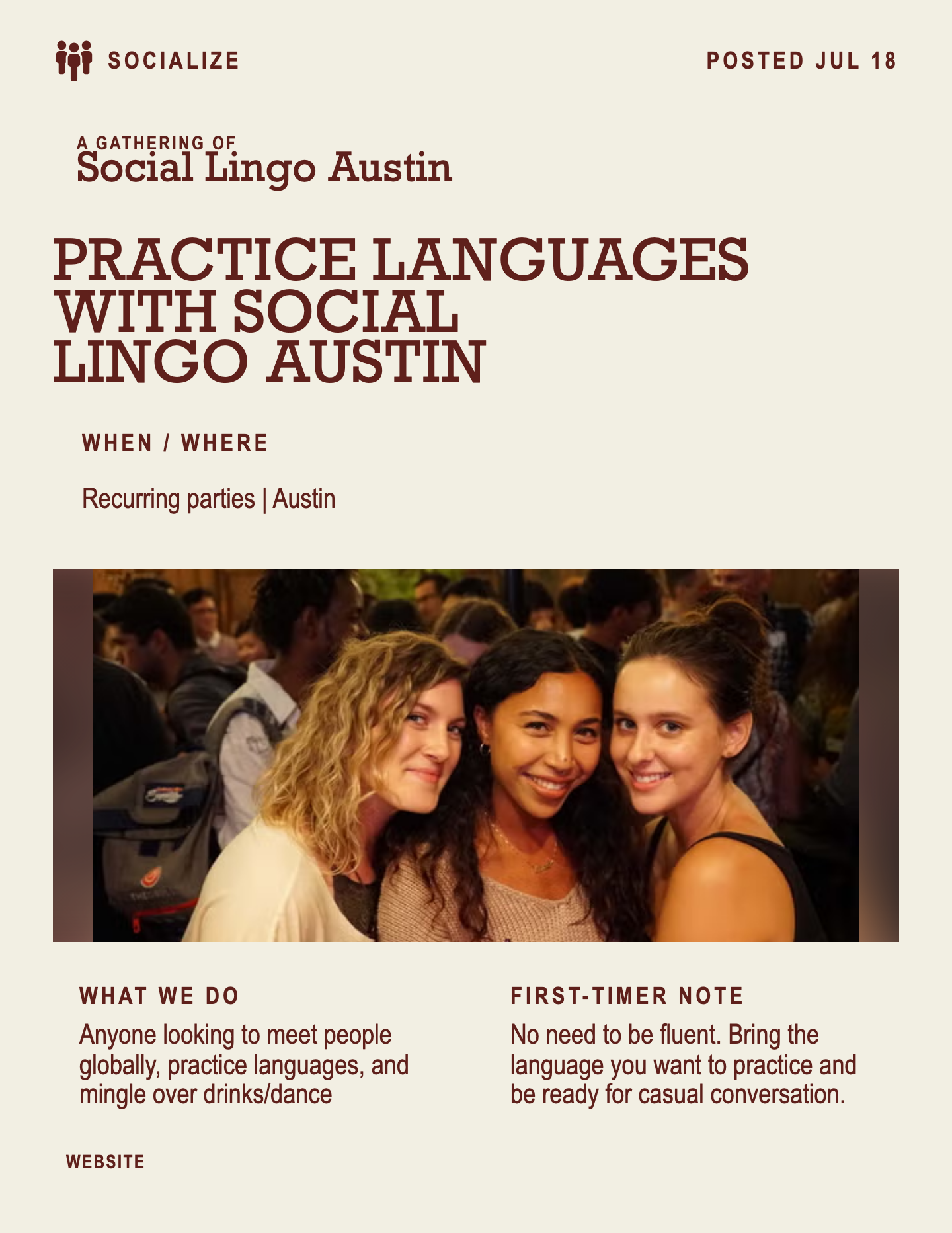 Practice languages with Social Lingo Austin