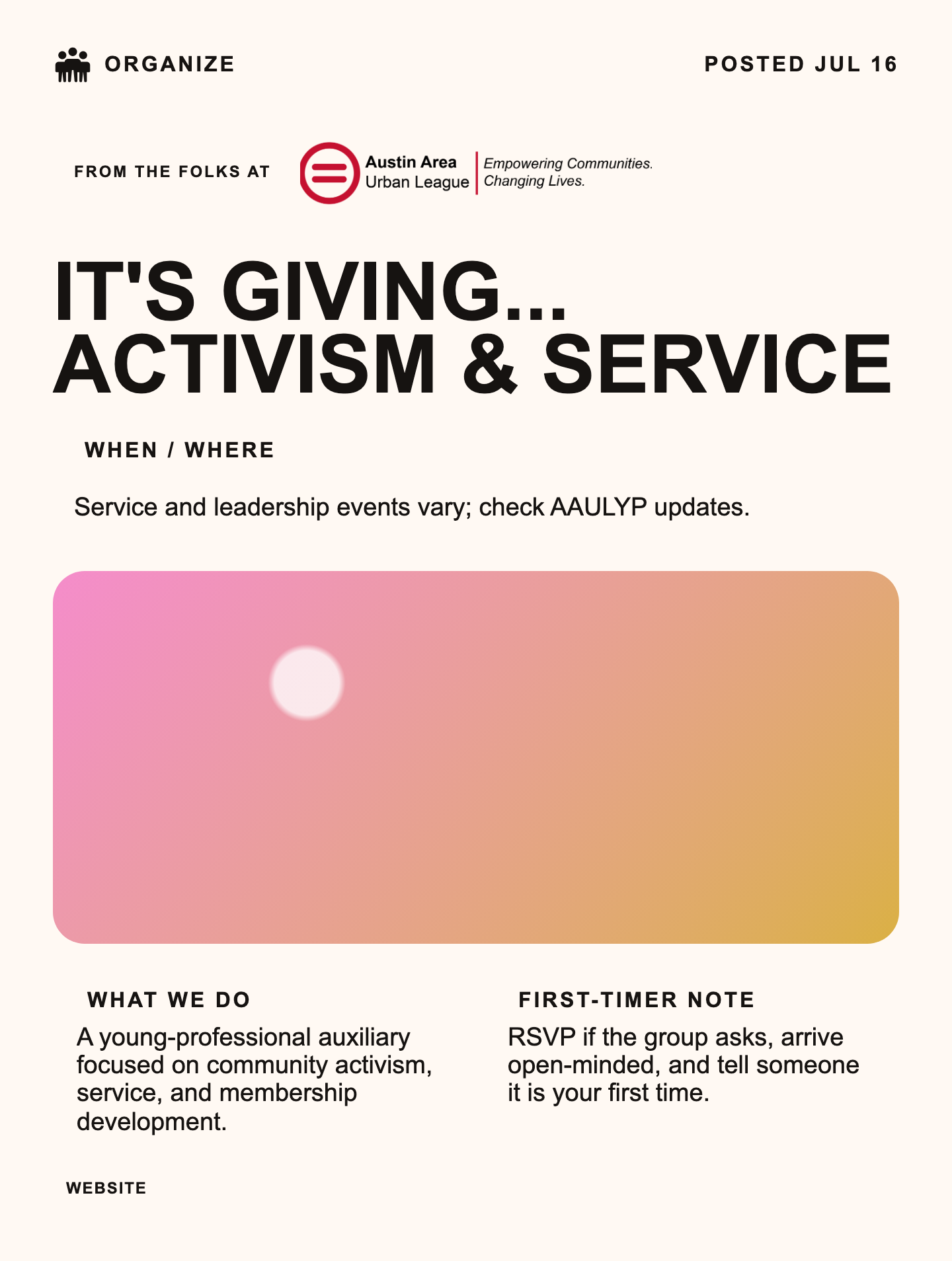 IT'S GIVING... ACTIVISM & SERVICE