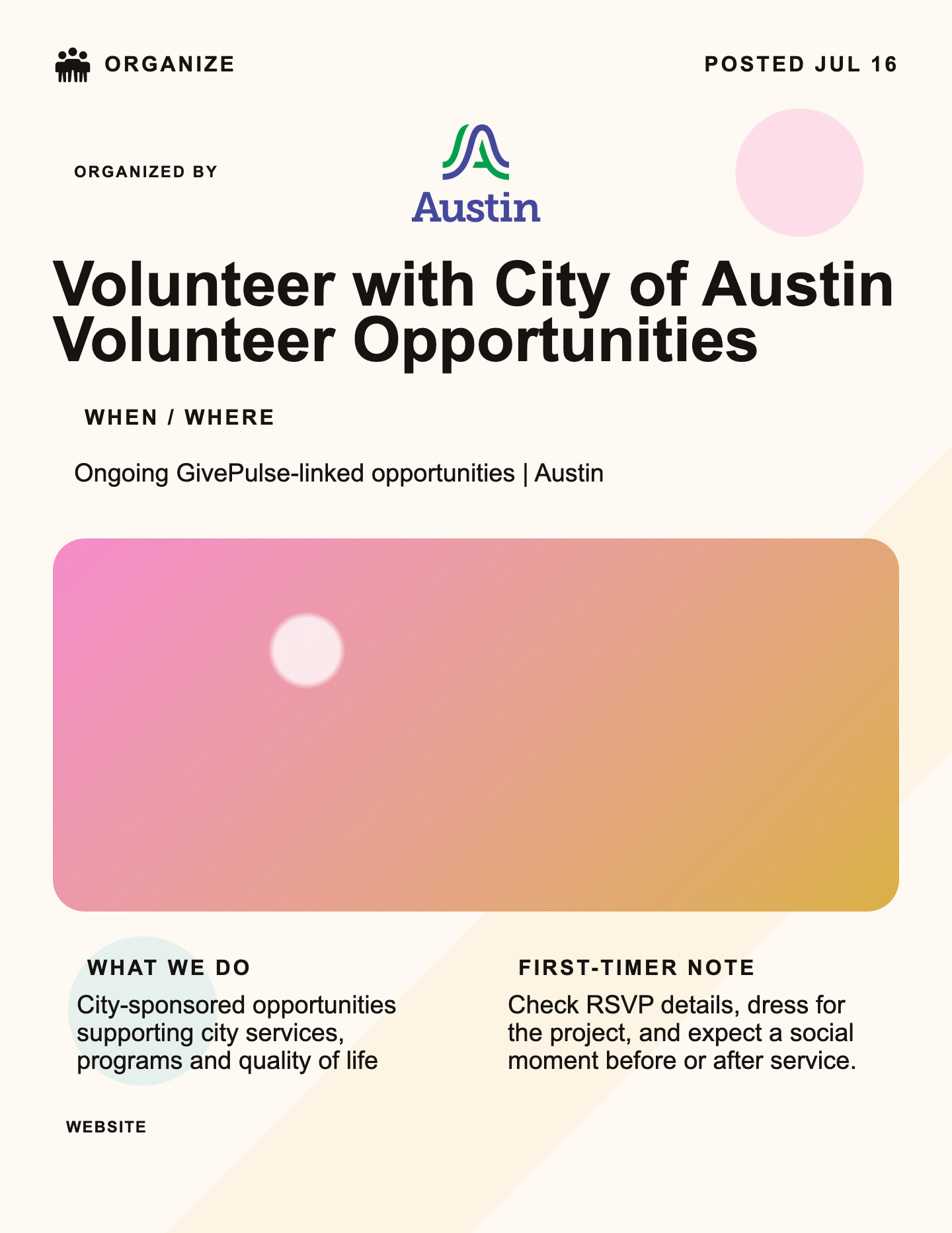 Volunteer with City of Austin Volunteer Opportunities