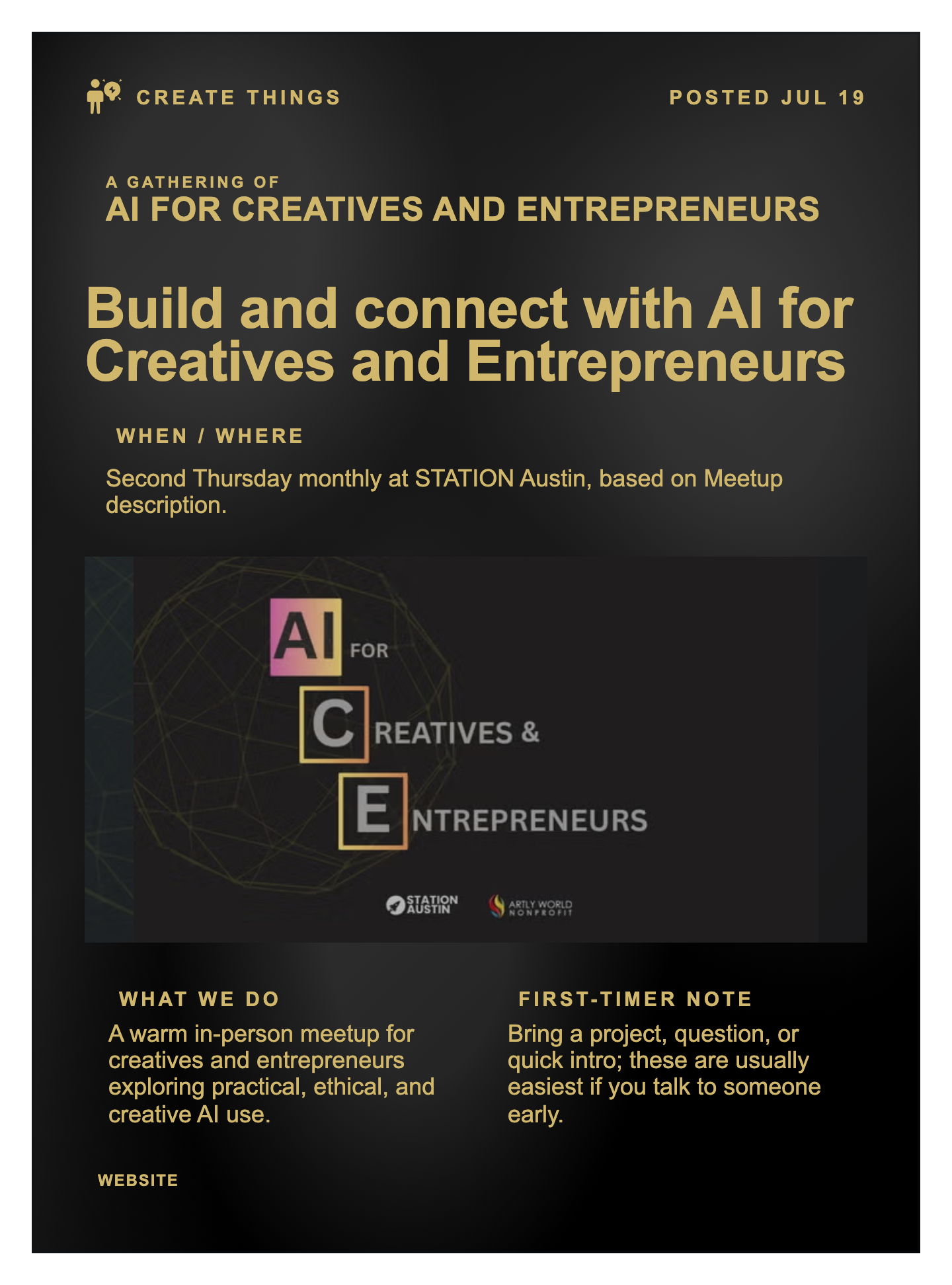Build and connect with AI for Creatives and Entrepreneurs